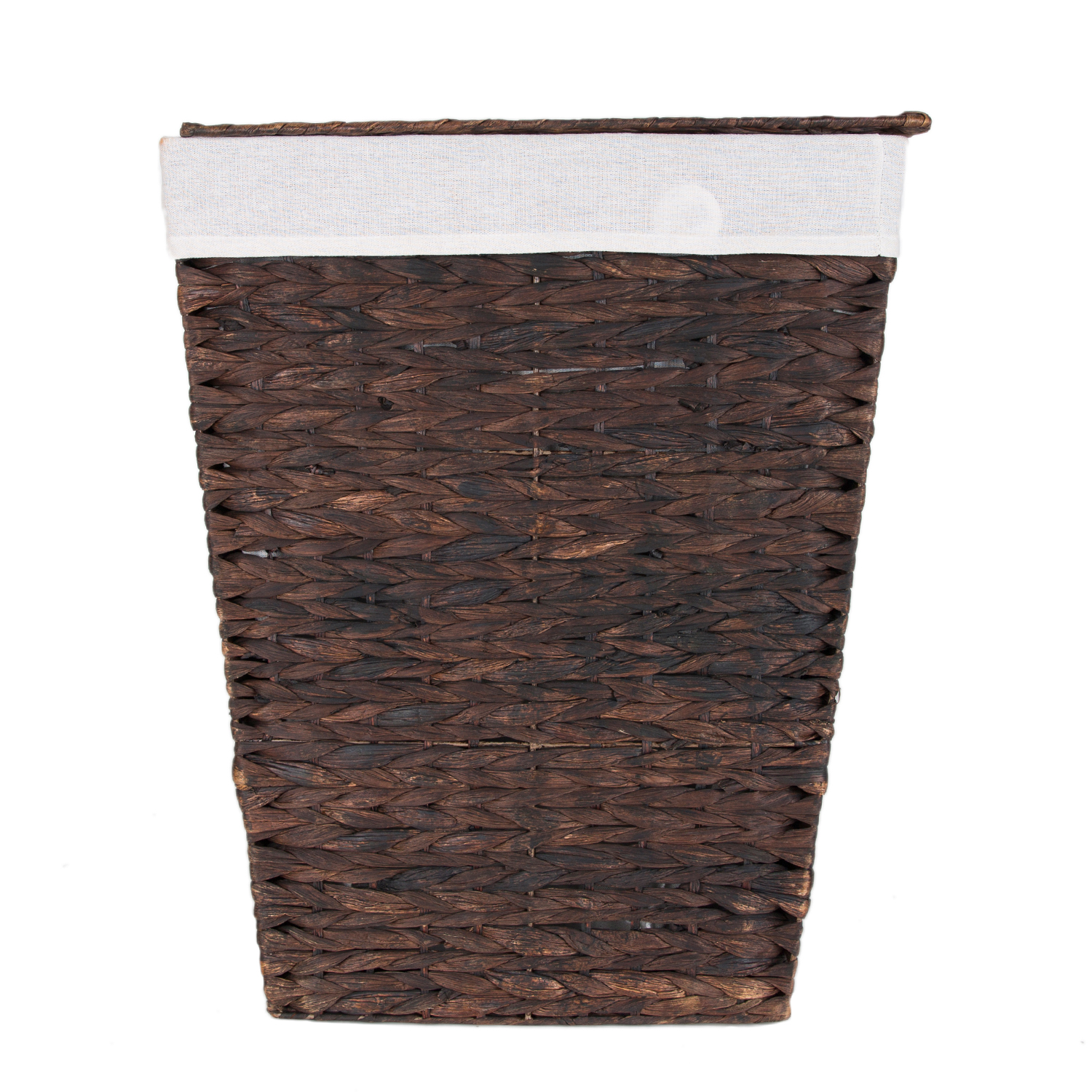 Dikdörtgen Kapaklı Hasır Çamaşır Sepeti (Kumaş İçli) Kahverengi 45 X 58 X 36 Cm