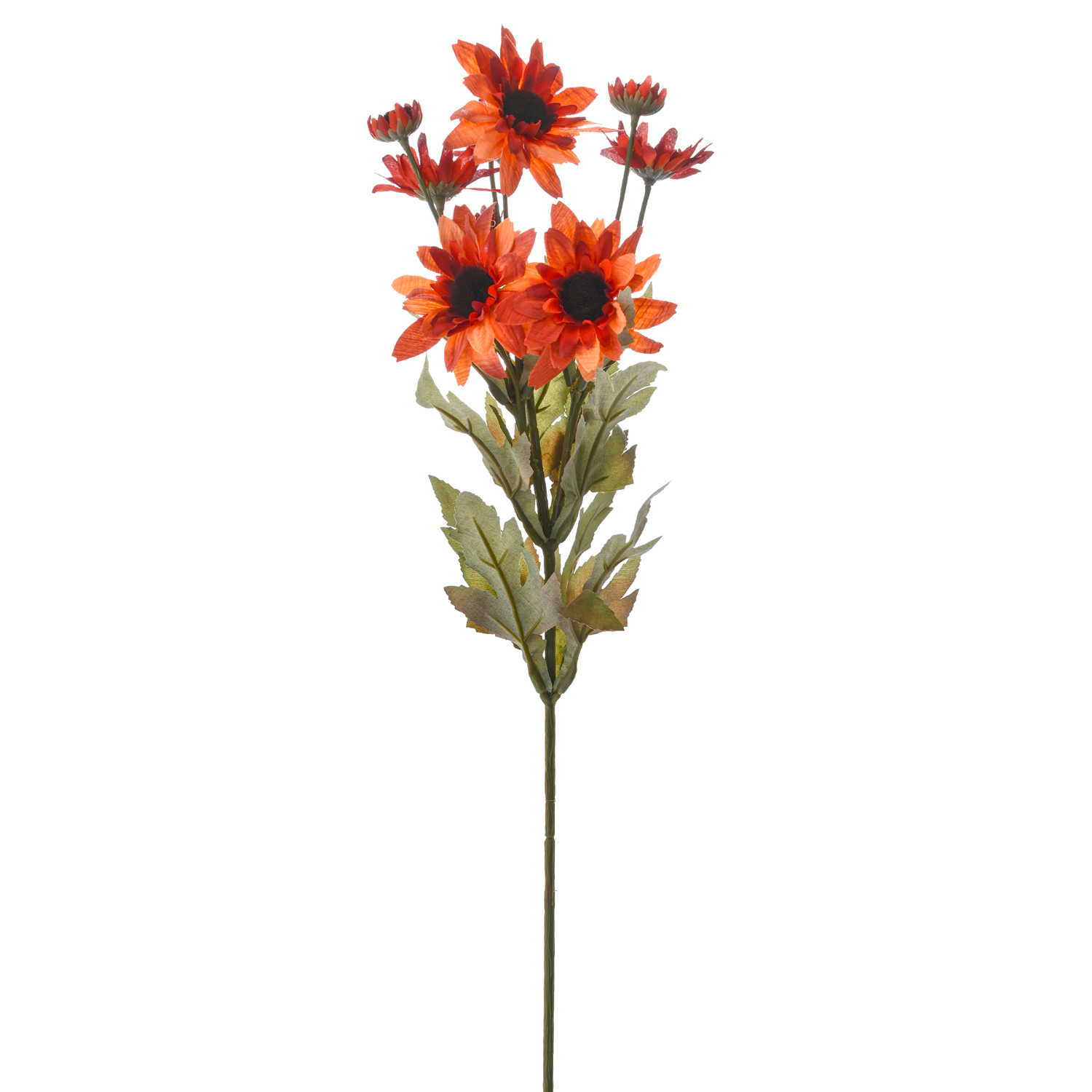 Yapay Çiçek Büyük Papatya Dalı Bakır Kırmızı 65 Cm.