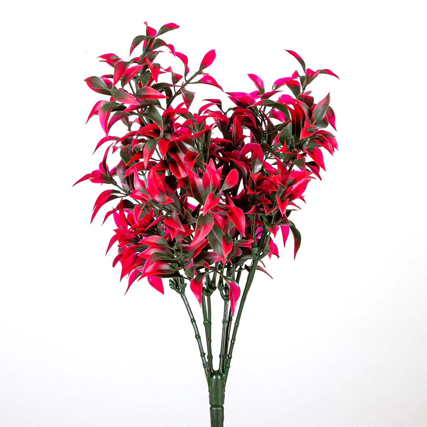 Yapay Çay Bitkisi Kırmızı 35 Cm. UV Korumalı - Dış Mekan Uyumlu