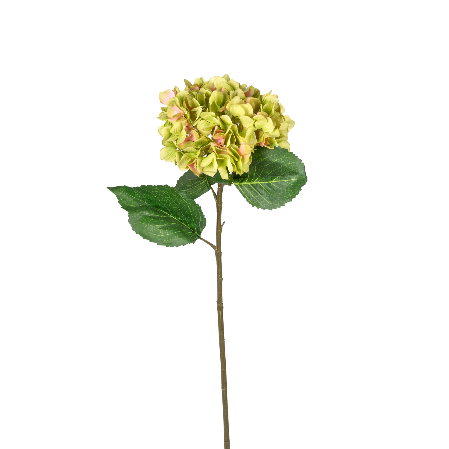 Yapay Çiçek Ortanca Tek Dal Büyük Boy Yeşil-Pembe 82 Cm.