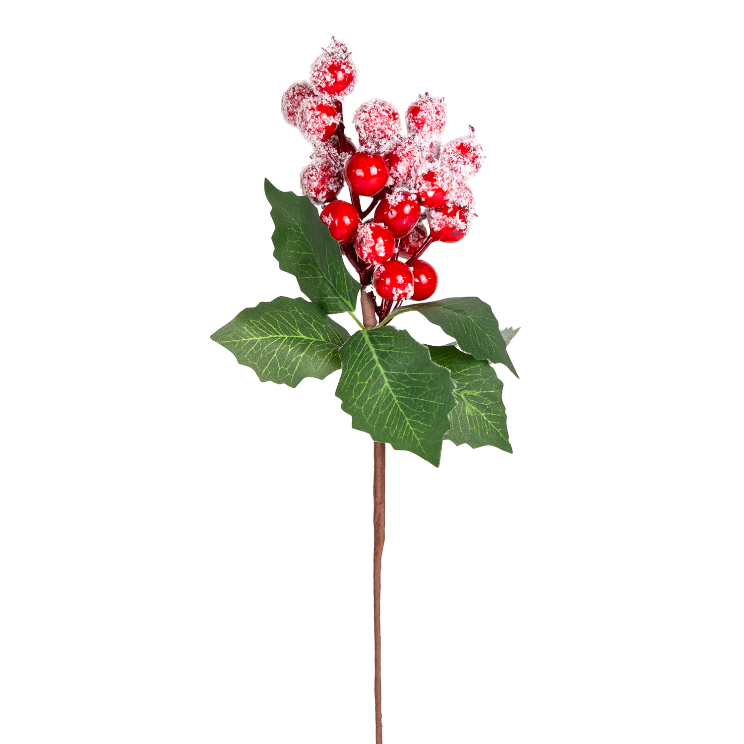 Yılbaşı Çiçeği Pike Karlı Berry Kırmızı-Yeşil 30 Cm. - Herdekora