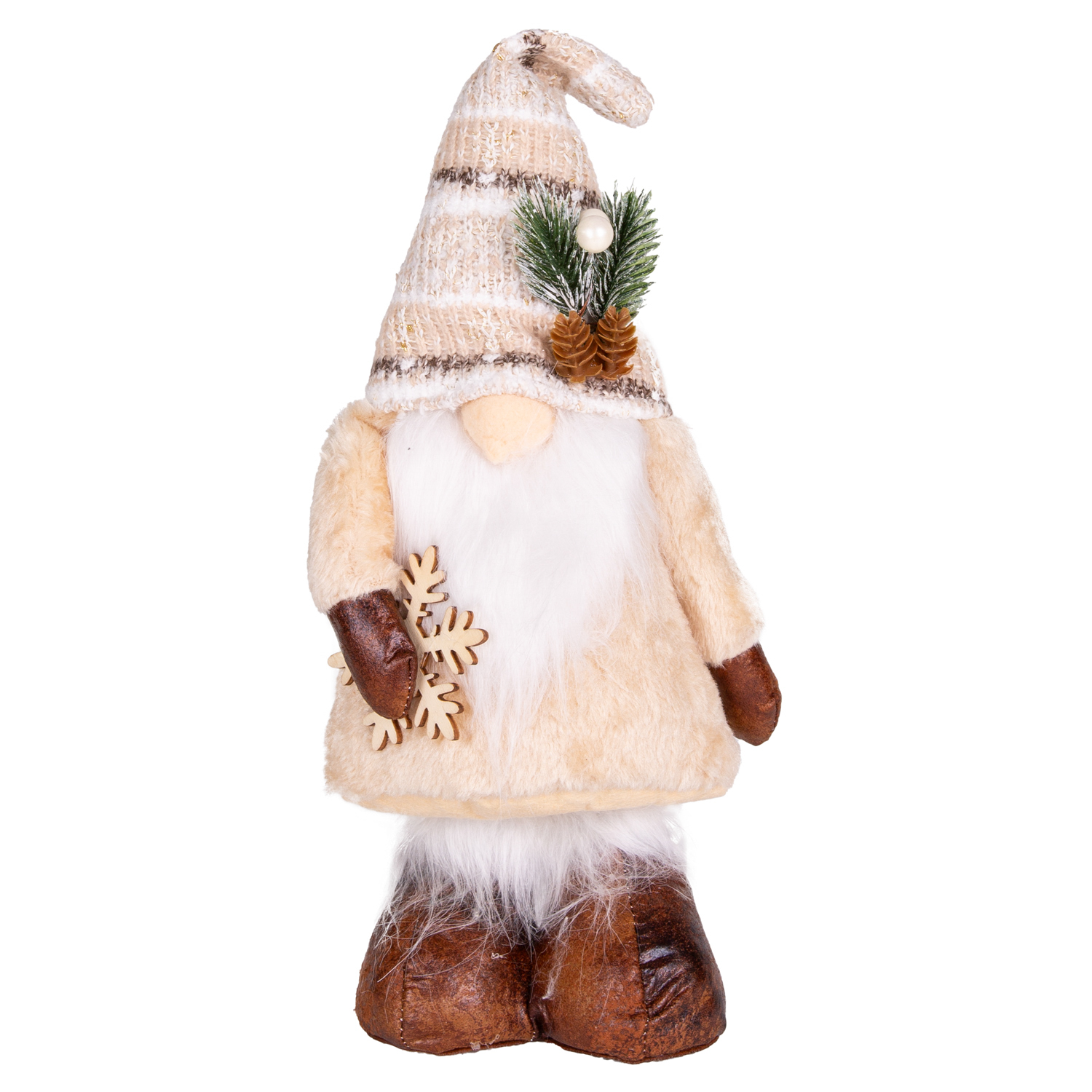 Yılbaşı Süsü Noel Baba Krem-Kahverengi 21x10x42 Cm. - Herdekora