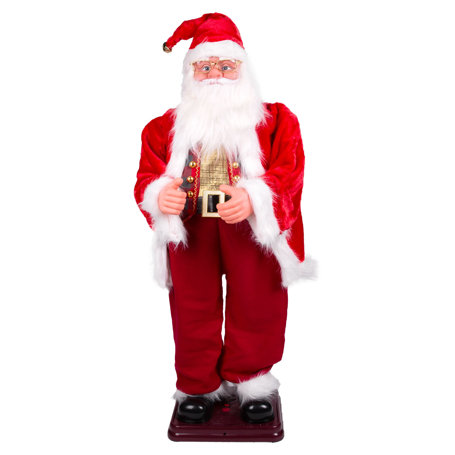 Yılbaşı Noel Baba Büyük Boy Hareketli Ve Müzikli Kırmızı 120 Cm. - Herdekora