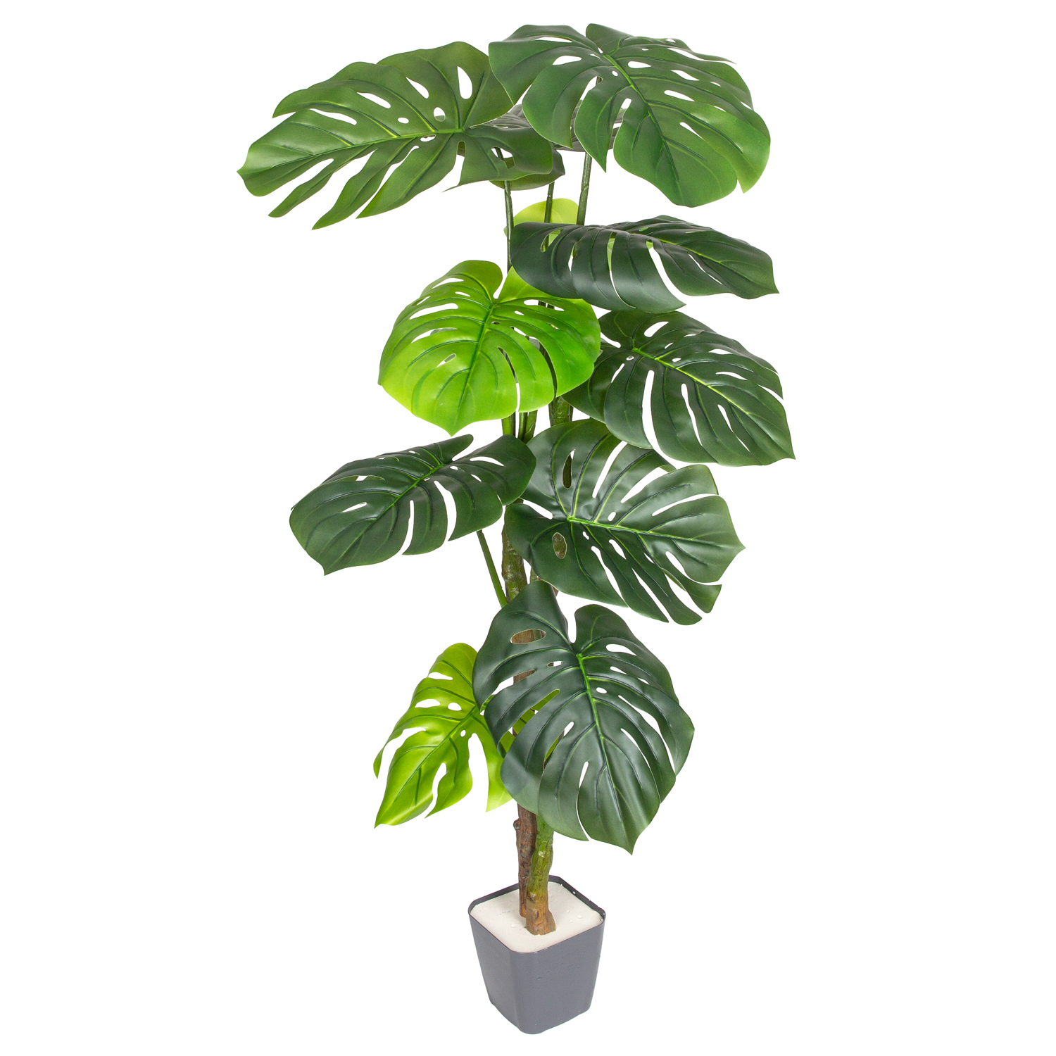 Yapay Ağaç Monstera-Deve Tabanı Gerçek Dokulu Yeşil 120 Cm. - Herdekora