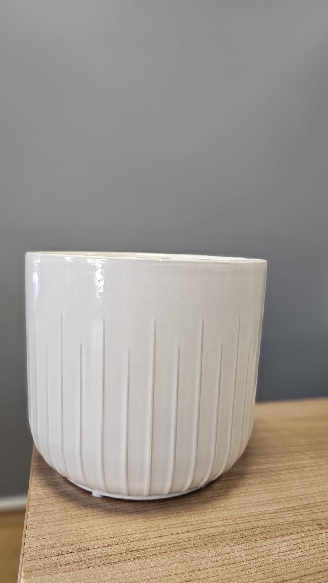 Saksı Seramik Beyaz Büyük 18x20 Cm. - Herdekora