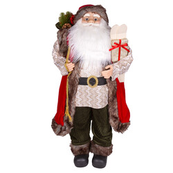 Yılbaşı Noel Baba Yeşil Pantolonlu Kayak Takımlı Kırmızı-Yeşil 90 Cm. - Herdekora